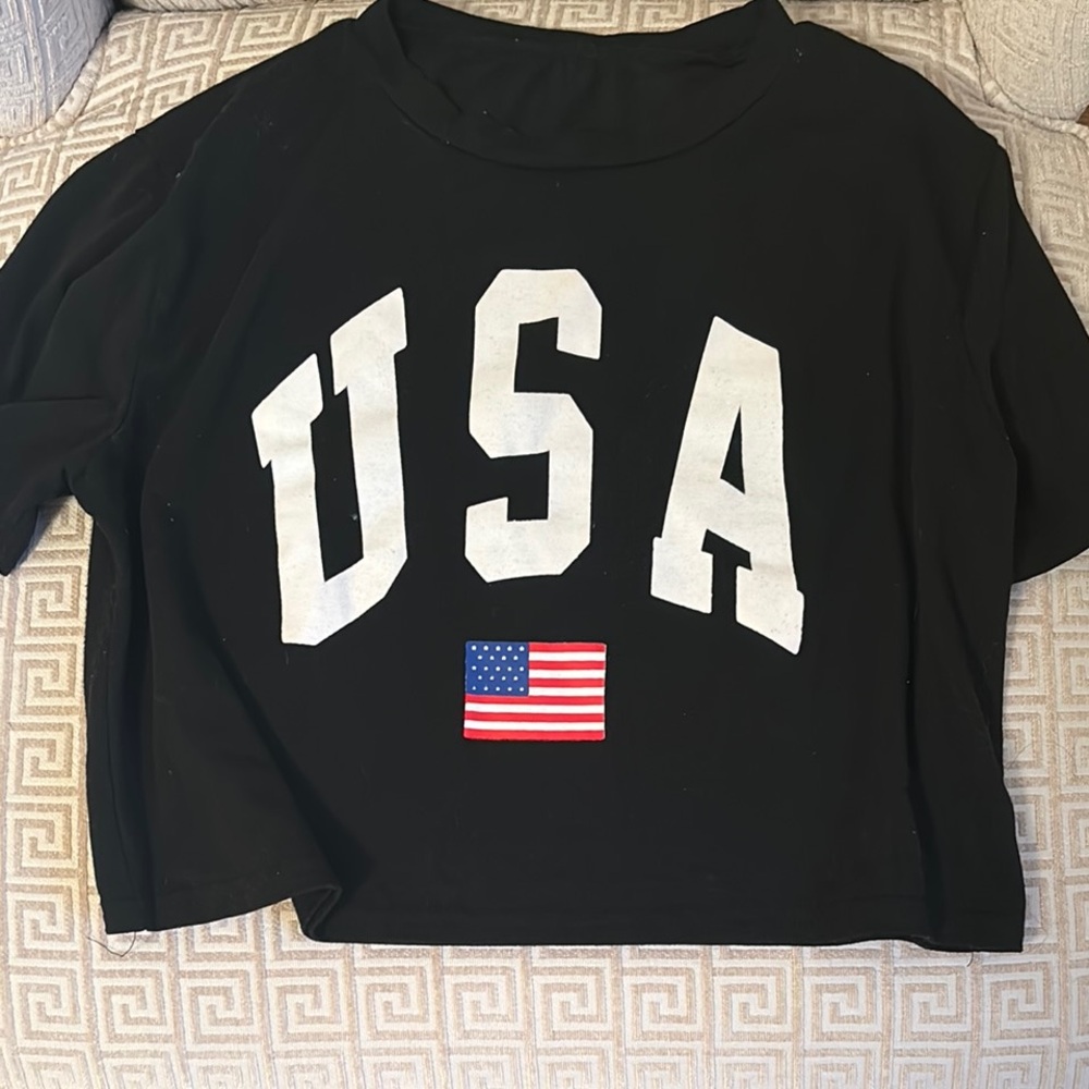 Black USA Graphic Women's Top